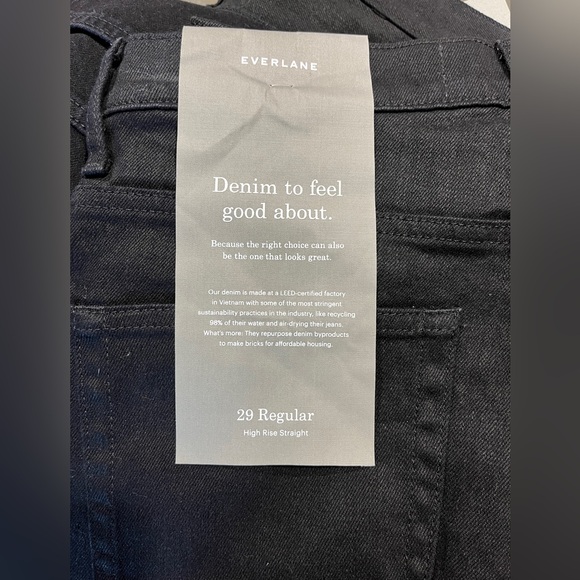 Everlane High Rise Straight Black Jeans - 29 Regular - Brand New with Tags - Picture 2 of 4